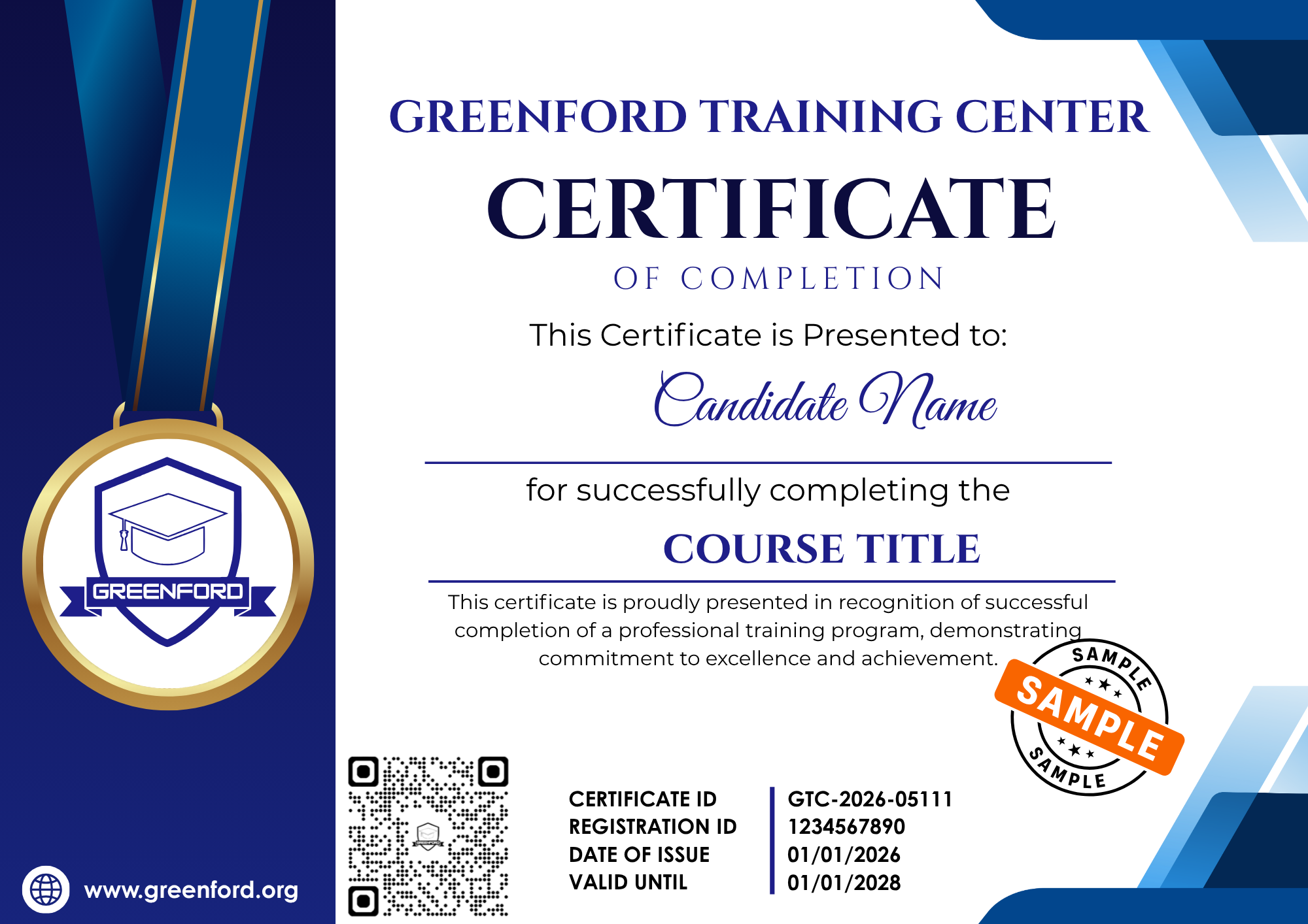 Sample Training Certificate